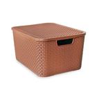 Caixa Organizadora Rattan MARROM 20 Litros COD 25597 Arqplast