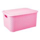 Caixa Organizadora Rattan Reforçado 16 L Rosa Lig Brink 1737