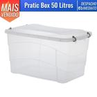 Caixa Organizadora Transparente Plástica Multiuso Pratic Box 50 L
