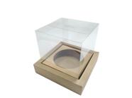 Caixa Para Panetone 13X13X15Cm Kraft Com Borda Kit 30Und