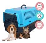 Caixa para transporte numero 4 cachorro gato coelho lavavel viagem passeio seguro higienica (azul) - Alvorada