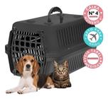 Caixa para transporte numero 4 cachorro gato coelho lavavel viagem passeio seguro higienica (preto) - Alvorada