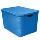 Caixa Plástica Organizadora Rattan C/ Tampa 40Lts Colorida