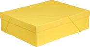 Caixa Retangular Com Elástico P/ Presente (Cor: Amarela - Tamanho: G) - Contém 1 Unidade