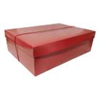 Caixa Retângular com Tampa em Relevo Vermelho Média 35x25x11 - 01 un - Packpel