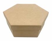 Caixa Sextavada Mdf Com Tampa Solta M - 21X19X7 Cm