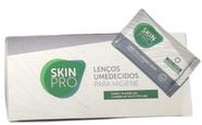Caixa Skin Pro Lenço Umedecido com Sabão Neutro(50 sachês com 2 unidades cada)