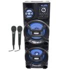 Caixa Som Amplificada Bluetooth 1400W Rms Woofer Bivolt Usb Led ACA 1402 Titan Black 2 Microfones