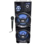 Caixa Som Amplificada Bluetooth 1400W Rms Woofer Bivolt Usb Mp3 Led ACA 1402 Titan Black Microfone