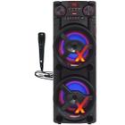 Caixa Som Amplificada Bluetooth 1900W Rms Woofer Mp3 Usb Led Tws Bivolt Microfone ACA 1900 New X