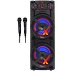 Caixa Som Amplificada Bluetooth 1900W Rms Woofer Usb Led Tws Bivolt 2 Microfones ACA 1900 New X