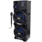 Caixa Som Amplificada Bluetooth 2200W Rms Woofer Mp3 Led Usb Tws ACA 2201 Pesadão Black Microfone