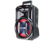 Caixa Som Amplificada Bluetooth Amvox ACA 221 GIGANTE 220w Usb Karaokê Adaptador P/ 2 Microfones C/Fio