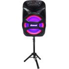 Caixa Som Amplificada Portátil Bluetooth 480W Rms Fm Usb Led Tws Bateria ACA 480 Viper II Pedestal