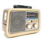 Caixa Som Antiga Radio Portátil Retro Presente - Bluetooth Am Fm Sd Usb - PRETA