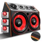 Caixa Som Igrejinha Trio Automotivo Shutt Subwoofer Beatz 12 Polegadas 800w RMS Grave Forte LED Neon