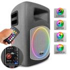 Caixa Som Shutt Ativa Bivolt 480W Subwoofer Connect 12 Pol + Driver Titanium Bluetooth USB LED