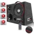 Caixa Som Trio 8" Amplificada 600W Shutt Xplode LED Woofer Driver Corneta Tweeter Módulo + Placa Bt