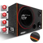 Caixa Som Trio Automotivo Amplificada Shutt 12 Pol 900w Cara Preta + Driver + Tweeter + Placa Ativa