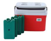 Caixa Térmica 12 litros Cooler com Termômetro Digital Simples e Certificado de Calibração com 4 Gelos Reutilizáveis 400 ML