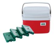 Caixa Térmica 5 litros Cooler com Termômetro Digital Simples e Certificado de Calibração com 4 Gelos Reutilizáveis 200 ML