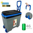 Caixa Térmica Com Rodas 34 Litros/46 Latas Antares Cooler Com Alça