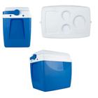 Caixa Térmica Cooler 18 Litros Azul Com Alça e Suporte para Latas e Garrafa Mor