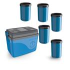 Caixa Térmica Cooler 30l Unitermi Azul + 5 Portas lata 350ml