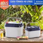 Caixa Térmica Cooler 40L Praia Piscina Camping c/ Alça Com Porta Copo na Tampa