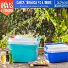 Caixa Térmica Cooler 40L Praia Piscina Camping c/ Alça Com Porta Copo na Tampa