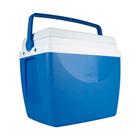 Caixa Térmica Cooler Azul 34 Litros com Alça e Porta Copos MOR