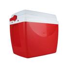 Caixa Térmica Cooler Vermelho 34 Litros com Alça e Porta Copos MOR