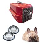 Caixa Transporte Dog N2 E 2 Tigelas Água Inox Chalesco 150ml