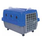 Caixa Transporte Ideal Cães e Gatos Cinza Azul com Rodas N 4 - IDEAL PLAST