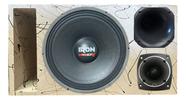 Caixa trio duto régua alto falante etm iron 1k4 tweeter compet cores