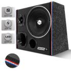 Caixa Trio Som Automotivo 10 Polegadas Shutt Xplode Neon Led 400W Driver + Corneta + Tweeter