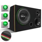 Caixa Trio Som Automotivo 8 Polegadas Subwoofer Shutt Concept Slim Led 400W Driver Corneta Tweter