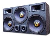 Caixa Trio Som Automotivo Carro 3x12 Woofer Corneteira