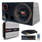 Caixa Trio Sub Bomber One + Radio Bluetooth + Modulo Taramps - Detoner