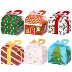 Caixas de presente de Natal Moretoes, 30 unidades com laço, 6x6x6in, estilo 6