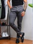 Calça Alfaiataria Masculina Skinny Amsterdã Acetinada Cinza Chumbo - Conquest