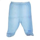 Calça bebê azul claro liso com pé BB Básico