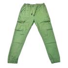 Calça bolso cargo masculina de sarja jogger moderna slim