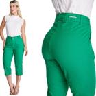 Calça Capri Feminina HNO Sarja Cintura Alta Basic Verde