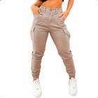 Calça Cargo Jogger Jeans Feminina Cintura Alta Com Lycra Premium - Stillger