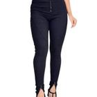 Calça Cintura Alta Bengaline Com Zipper Plus Size Colada Não Marca