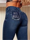 Calça Clara Logomania Bolso Pit Bull Jeans