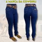 Calça Country Feminina Race Bull Azul Stone Tradicional Cowgirl Boiadeira