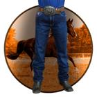 Calça Masculina Country Rodeio Cowboy Jeans Reta Elastano Tabaco