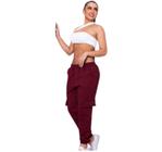 Calça Feminina Cintura Alta Jogger Canelado Tipo Moletom - Spacemanshoes